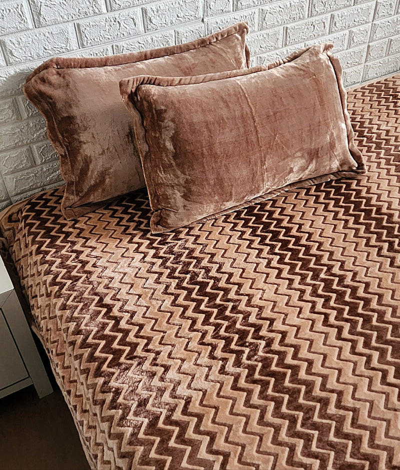 Earthy Brown King Size Warm Bedsheet