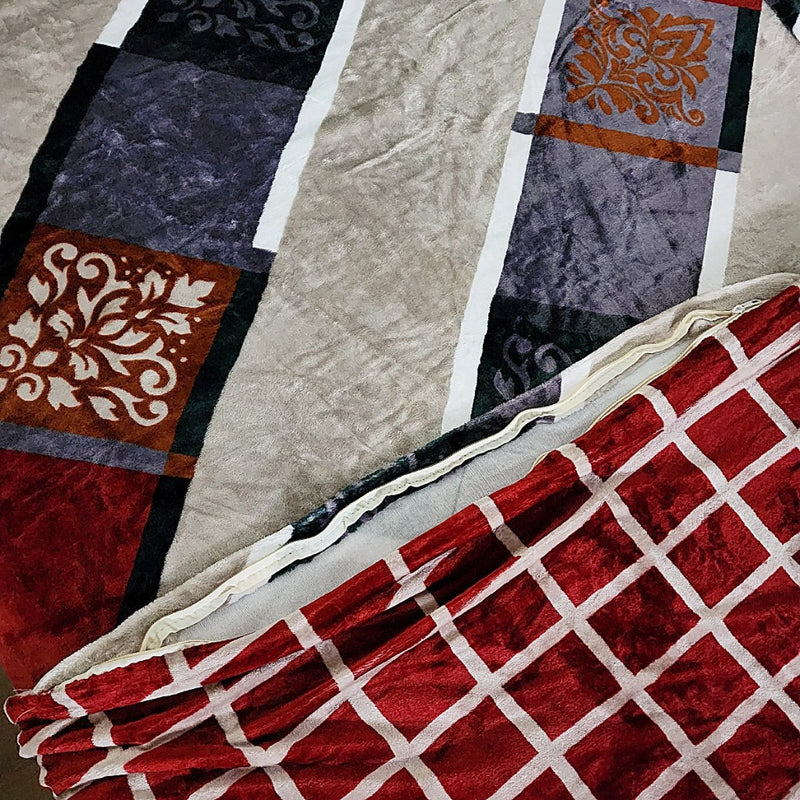 Diagonal Patchwork Pattern Double Duvet Cover
