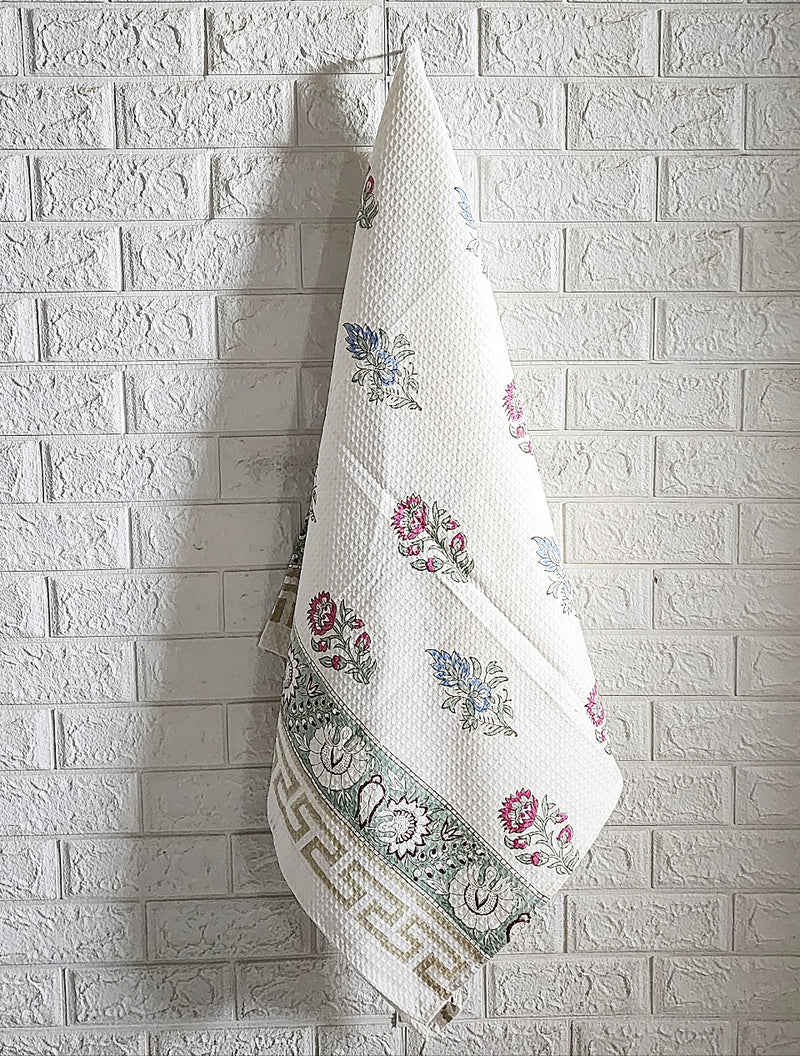 Floral Fantasy Hand Blocked Towel