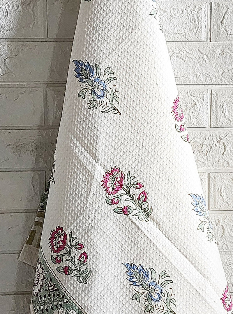 Floral Fantasy Hand Blocked Towel