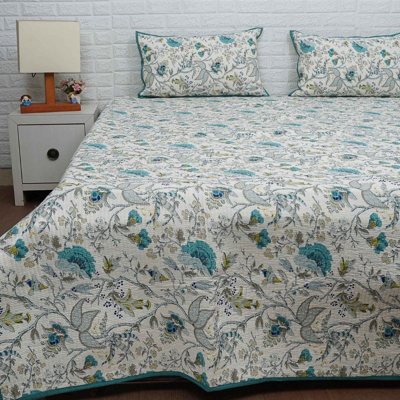 Quilted double bed cover cotton online