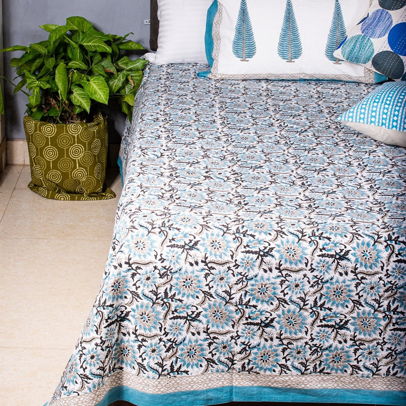 Kalamkari Block Print Bed Sheet Set