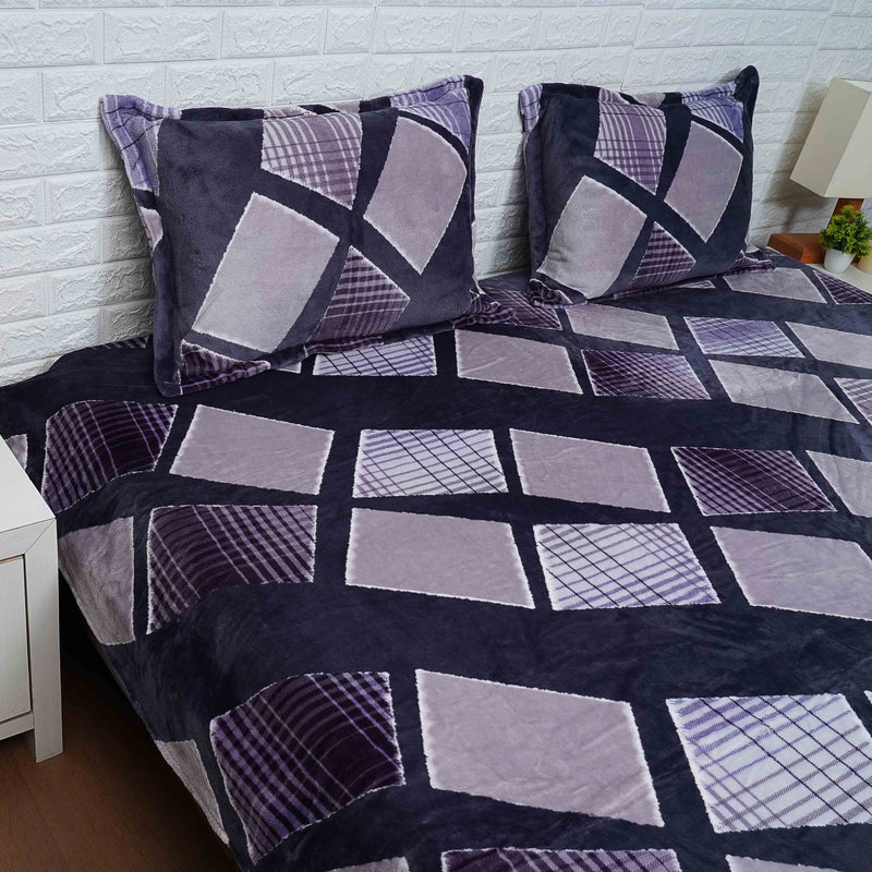 Grey and Purple Warm Bedsheet