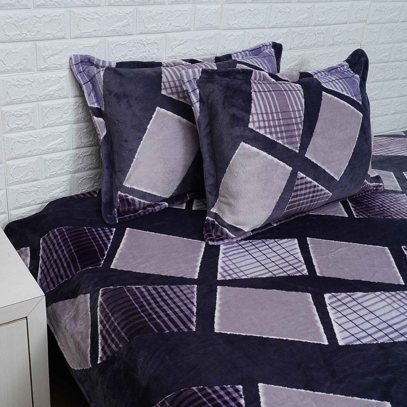 Grey and Purple Warm Bedsheet