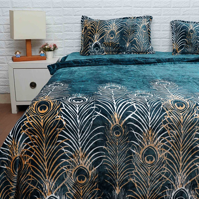 Peacock Print Warm Duvet  Cover