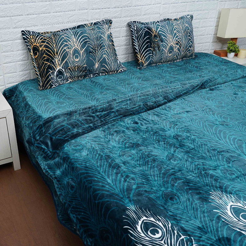 Peacock Print Warm Duvet  Cover