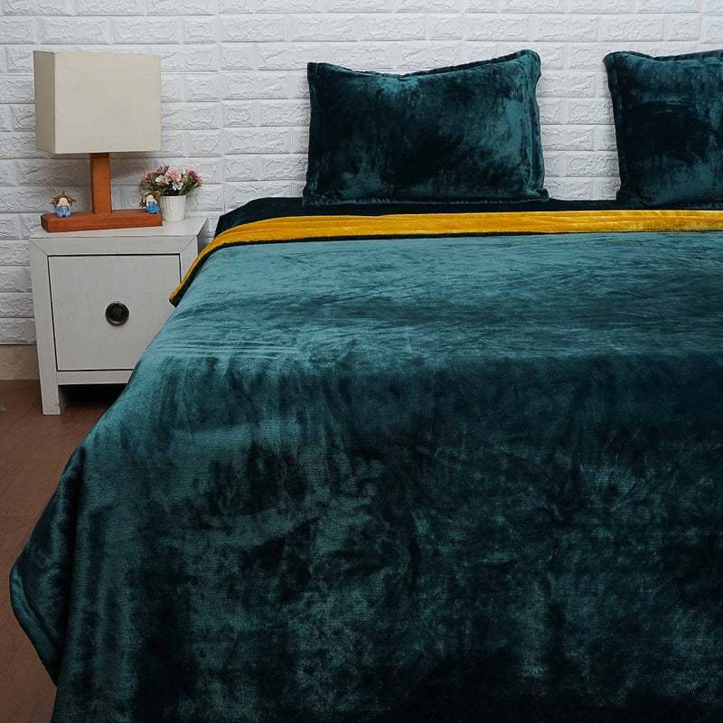 Teal Blue Warm Flannel Bedsheet