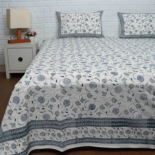 hand printed cotton bed cover
