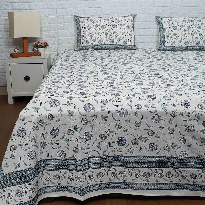 hand printed cotton bed cover