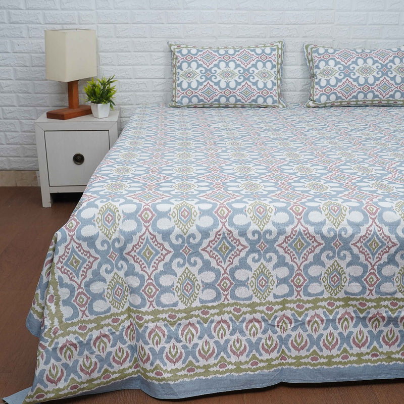 Ikat Print Bedsheet India Block Print