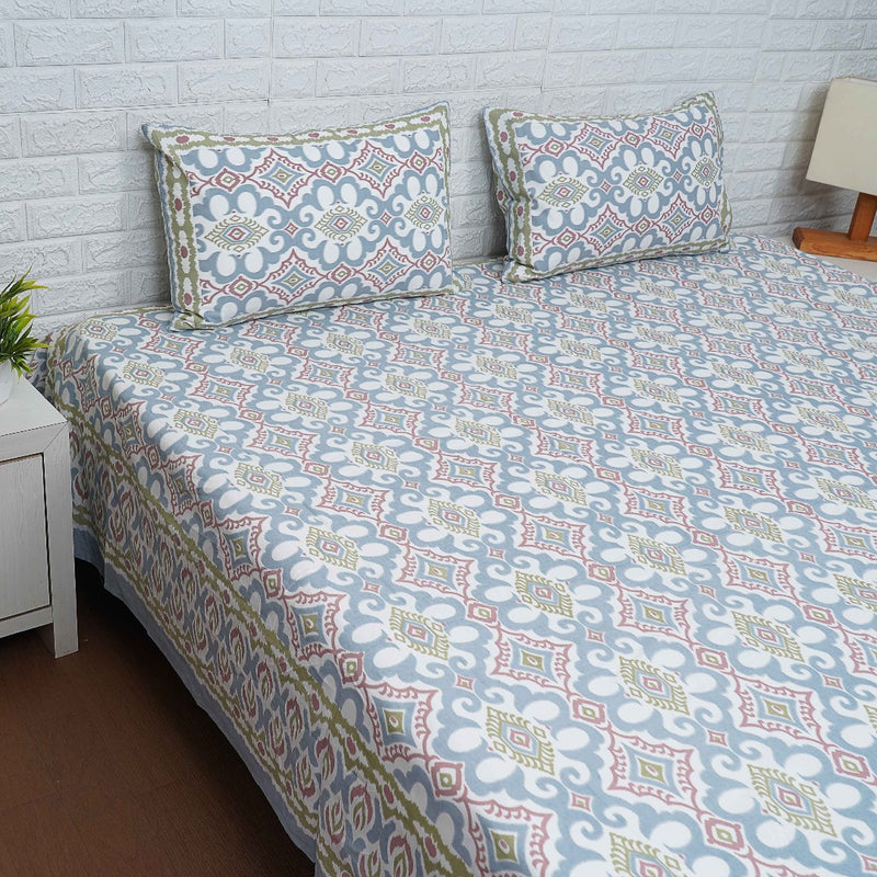 Ikat Print Bedsheet India Block Print