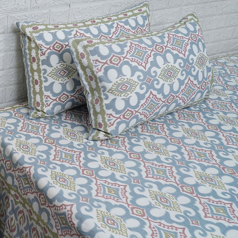 Ikat Print Bedsheet India Block Print