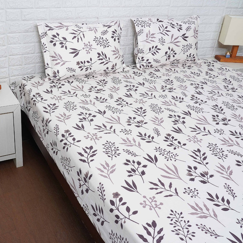 Floral and Leafy Print Bedsheet