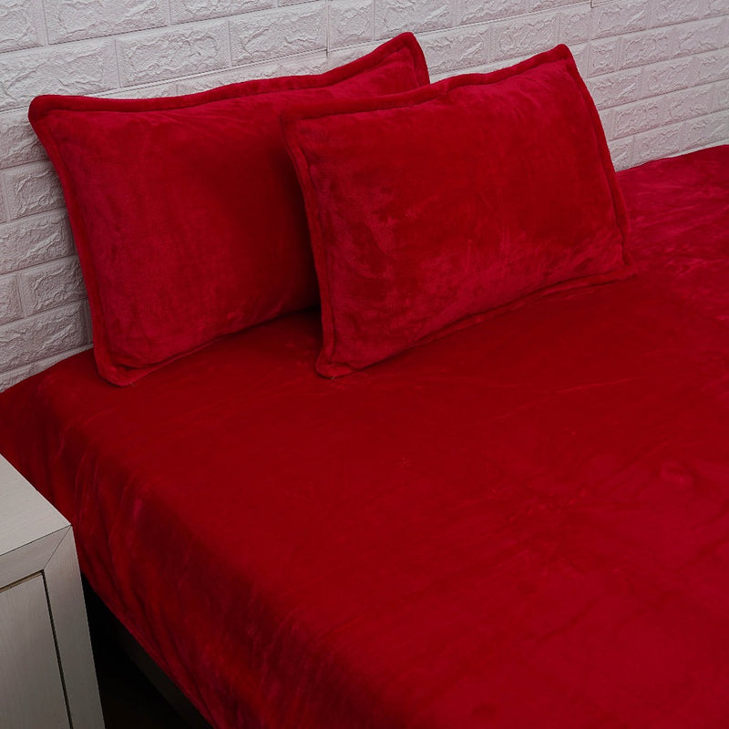 Red Flannel Bed Sheet Set