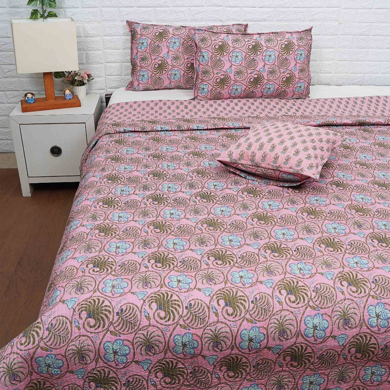 Floral Cotton Bed Cover - Floral Splendour