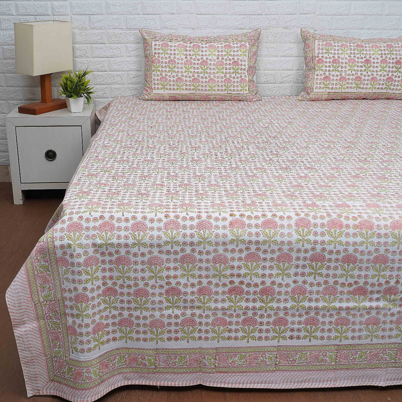 Pink Buti Hand Blocked Sheet