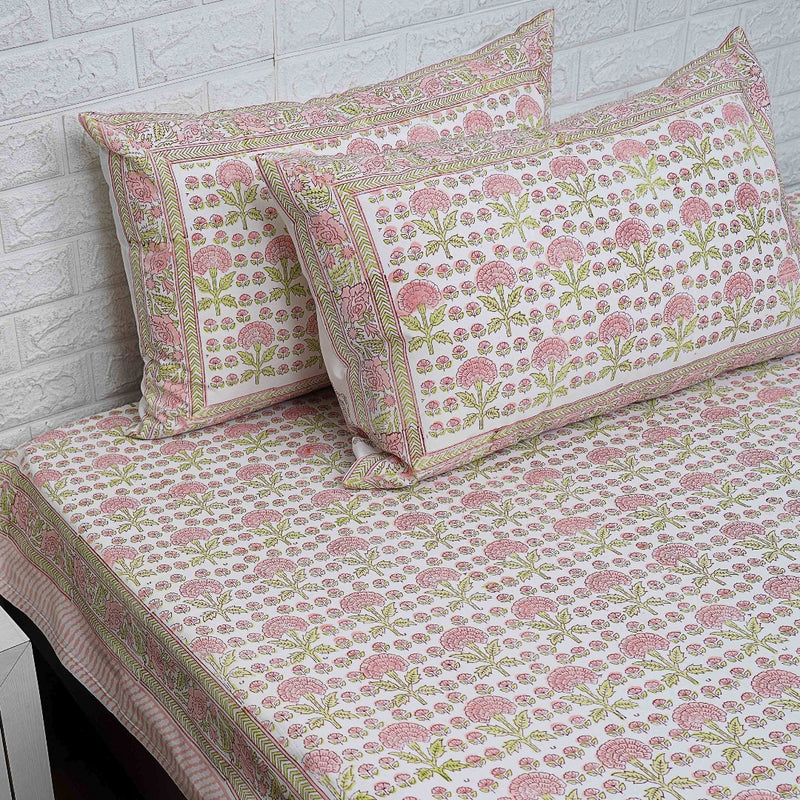 Pink Buti Hand Blocked Sheet