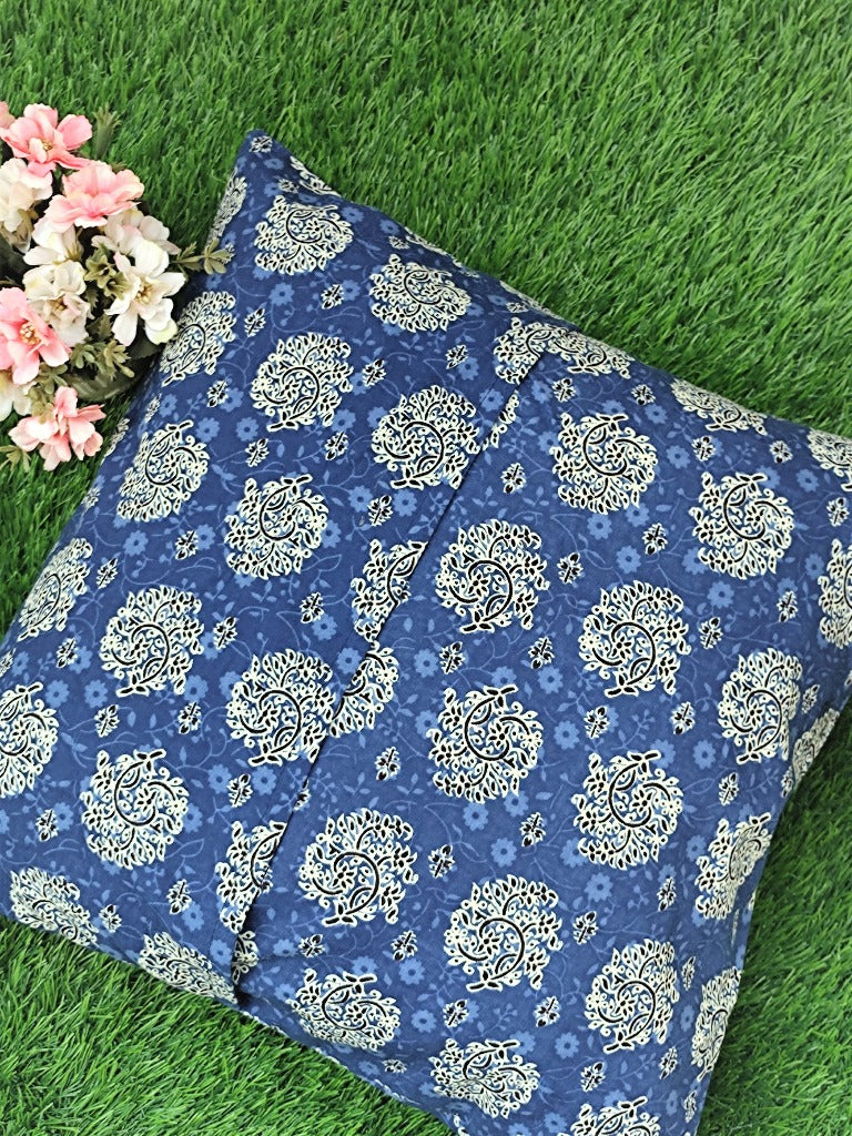 Blue Ajrakh Print Cushion Cover