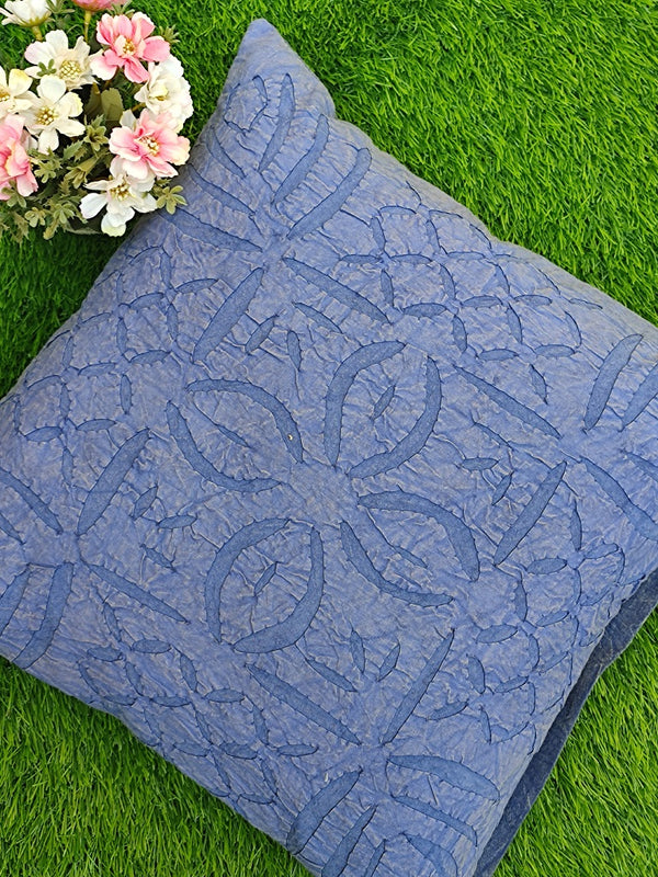 Royal Blue Applique Cushion Cover