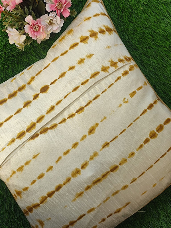 Brown and White Printed Cushion Cover