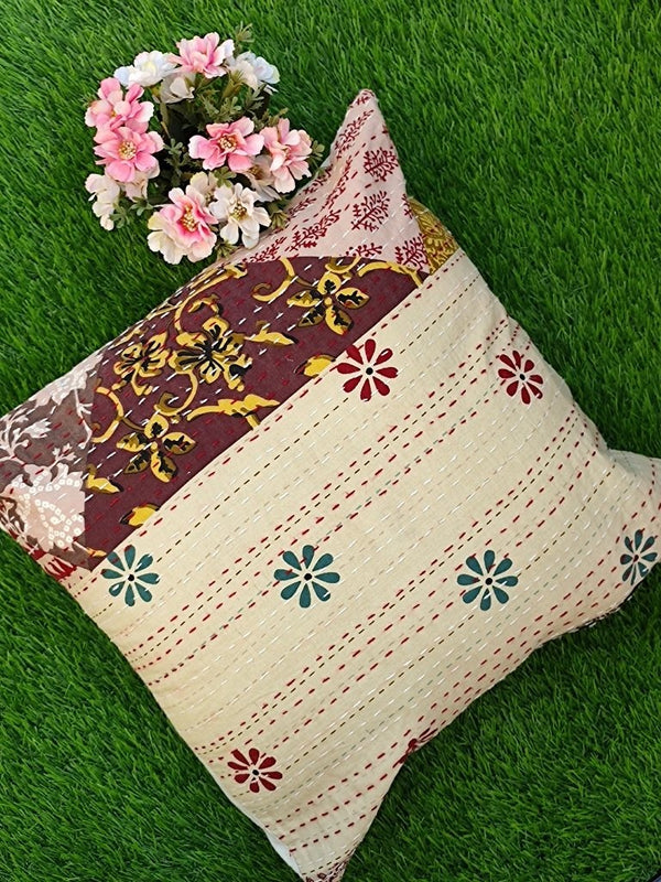 Floral and Patchwork Cushion Cover