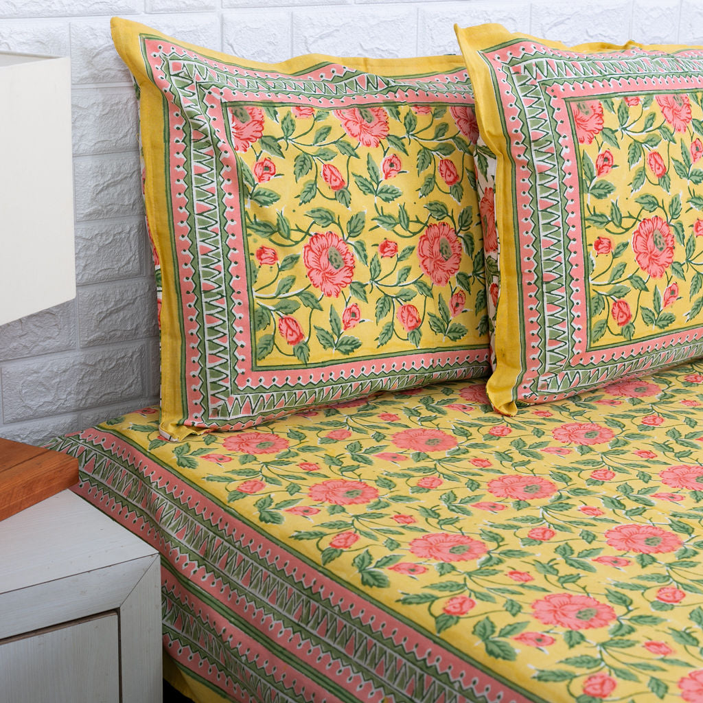 Sanganeri Print Bed Sheets buy Sanganeri Bedsheets Elite Furnishing